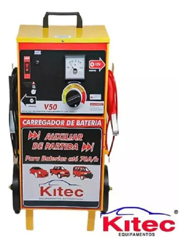 Carregador De Bateria 50a 12v Com Auxiliar Bivolt V50 Kitec