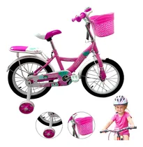 Comprar Bicicleta Infantil Entrenadora R-16 Canasta Asiento V-brakes Color Fucsia Tamaño del cuadro 16