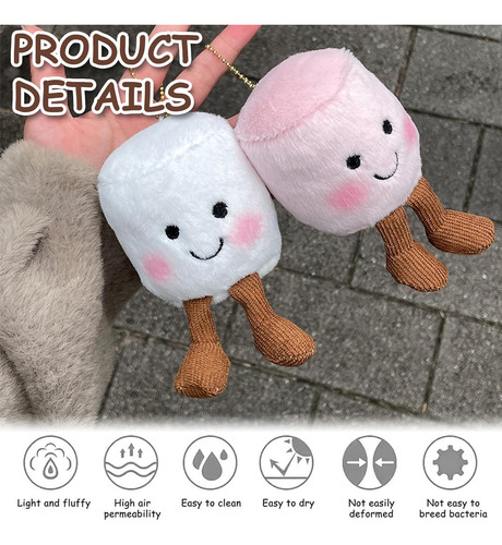Peluches De Algodón De Azúcar Rosa Y Blanco 2pcs