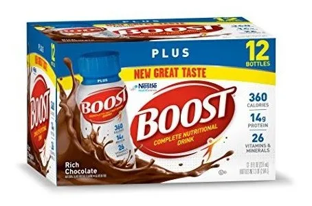 Bebida Nutricional Completa Boost Plus, Chocolate, 8 Oz (pack De 12)