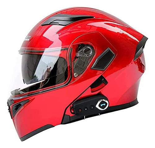 Casco Modular Abatible Para Motocicleta Con Bluetooth, C