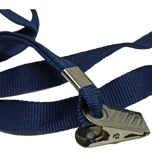 Imagem 8 de 10 de Kit Azul Marinho 100 Porta Cracha Rigido + 100 Cordão
