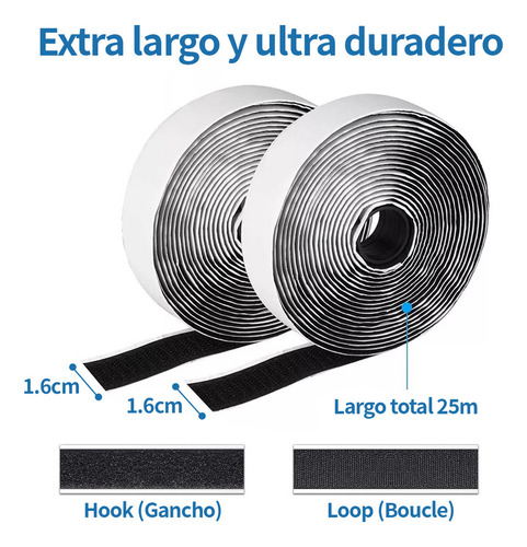 Vanance Velcro Con Adhesivas Para Costura Rollo Gancho