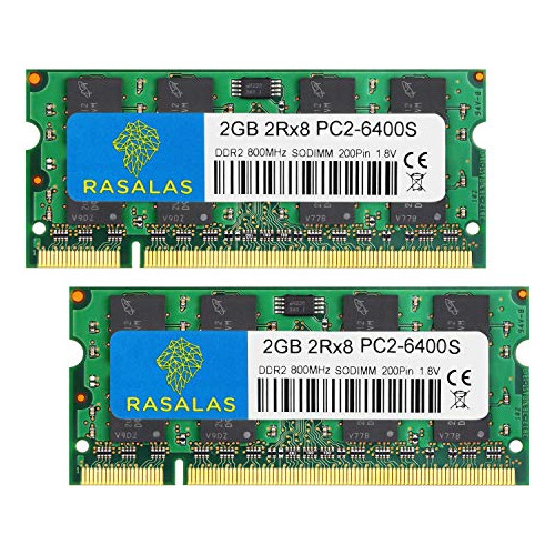 Kit Rasalas Ddr2 Pc2-6400 Ddr2 800 Sodimm Ddr2 De 4 Gb (2 Un