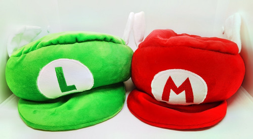 Gorros Mario Bros + Luigi Bordadas Nintendo Venta Por Par