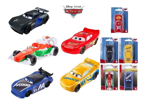 Imagen 1 de 7 de Pack De 5 Autitos Cars Rayo Mc Queen Francesco Mattel Origin