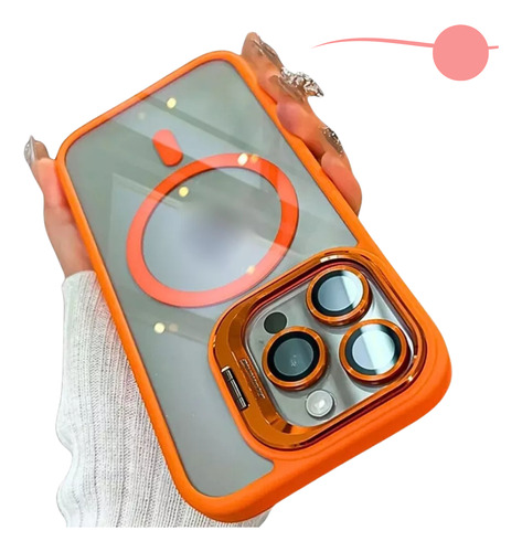 Capa Suporte Apoio Magnética P/ iPhone + Película Vidro 3d