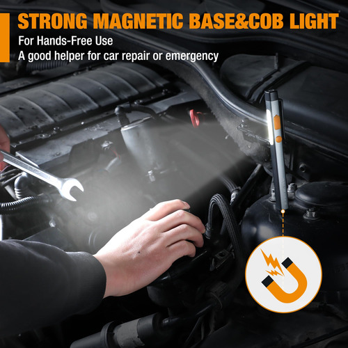 Linterna Led Recargable Con Clip, 6 Modos, Impermeable