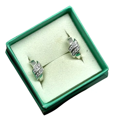 comprar Arete O Arracada Huggie Piedra Zirconia En Plata Ley 925 M#3