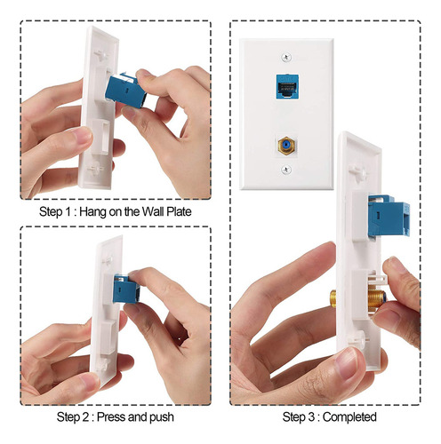 2 Paquetes De Tomas De Pared Coaxiales Ethernet Con 1 Keysto
