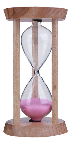 Reloj De Madera Rosa Con Cristal De Arena De 3 Minutos, 10 U