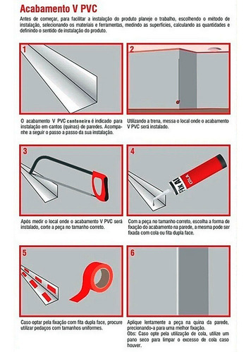 Imagem 4 de 7 de 10 Cantoneiras L Pvc Branca 20 X 20 X 1,5mm X 2,95m Perfimax