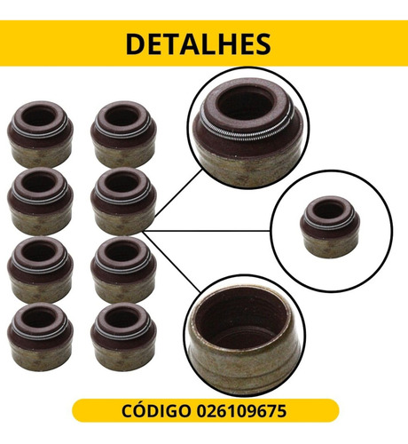 Kit 8 Retentores Haste De Válvula Santana Gol Parati Pda1994