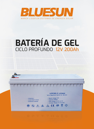 Bateria Gel Ciclo Prof Lcpc 200-12. Bluesun