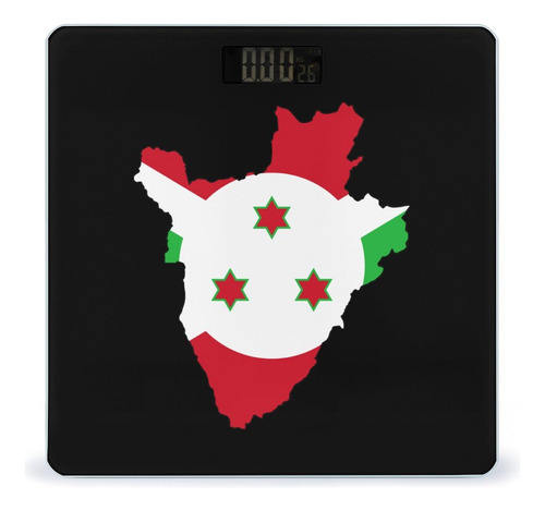 Body Weight Scale Led Display Digital Burundi Flag Map Bath.