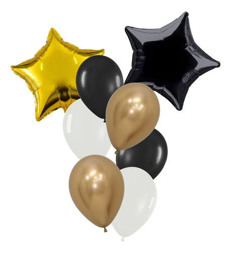 Combo Set De Globos Estrella Latex Cinta Cotillon