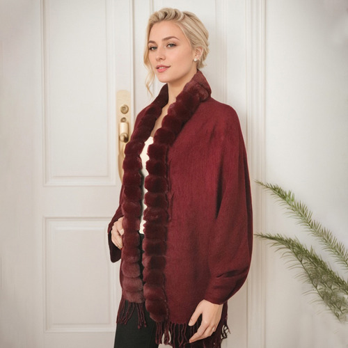 Capa Chal De Mujer De Invierno, Chaqueta De Punto De Moda