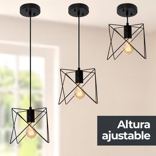 Lámpara Colgante Negro Mate 1 Luz E27 60w