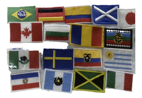 Parche Bandera Bordada Países X 6 Unidades (7 X 4 Cm)