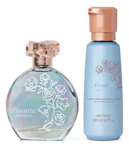 Combo Floratta Blue Crystal Colonia 75ml Hidratante 200ml