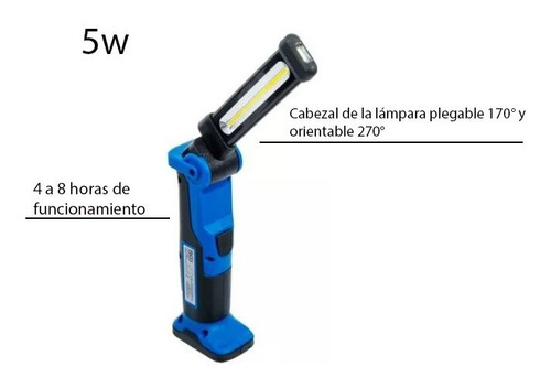 Bgs 85321 Lampara Led Cob Para Mecanico Iman Articulada Usb