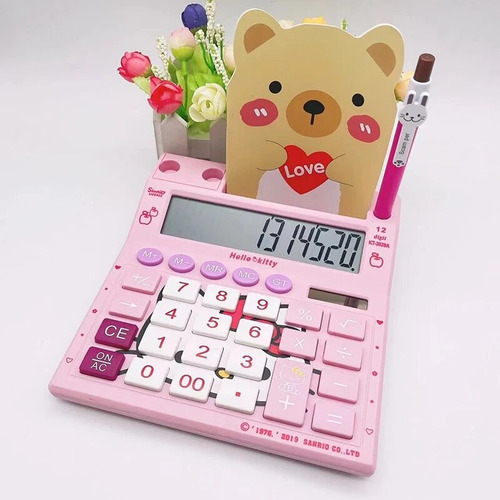 Calculadora Solar Cute Kitty De 12 Dígitos, Calculadora Sola