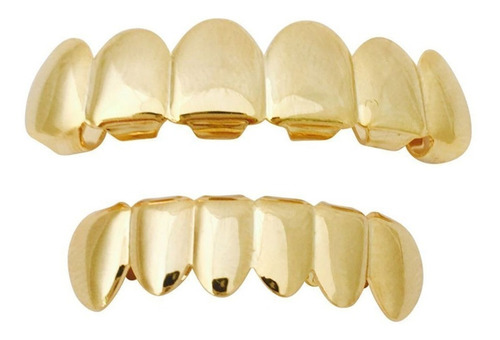 14k Oro Plateado Boca Tapa Dientes Parrillas Superior Inferi