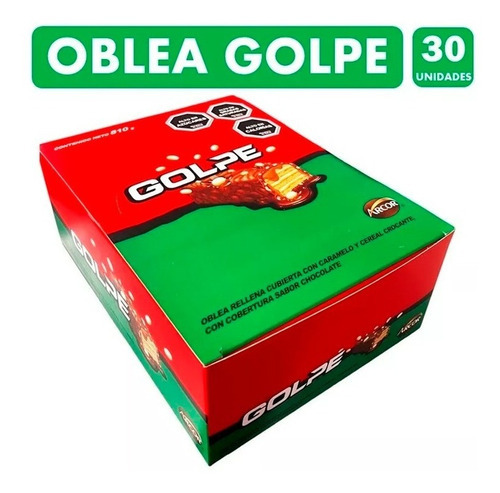 Oblea Galletas Golpe Caramelo Cereal Con Chocolate 30 Unidad