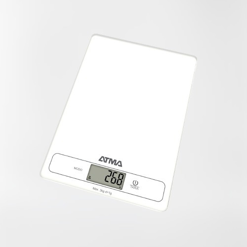 Imagen 1 de 6 de Balanza De Cocina Digital Atma Bcat21vwp 3kg Vidrio Templado