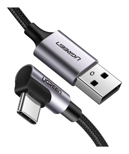 Cable Ugreen Usb Tipo C Con Angulo Recto 50 Centimetros Color Negro