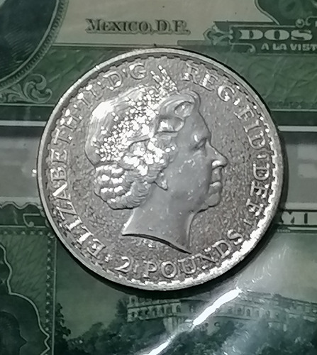 Moneda De 2 Libras Esterlinas 1 Onza De Plata Britannia (Usado)