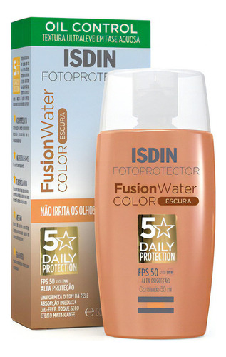 Protetor Solar Facial Isdin Fusion Water 5 Stars Color Fps 5