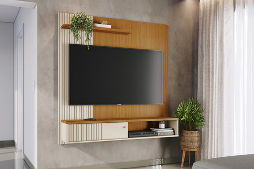 Bancada Suspensa Rack Aurora Cinamomo / Off White - Madetec Bege Claro