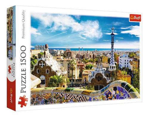 Trafl Rojo 1500 Piezas Puzzle - Parque Güell, V4h5s