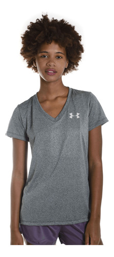 Remera Under Armour Mujer Tech Ssv Twist Manga Corta Gris