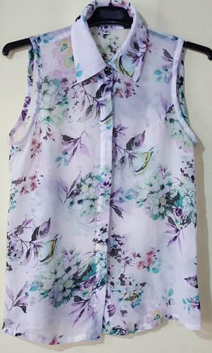 Blusa Gasa Estampada Musculosa Muy Fina