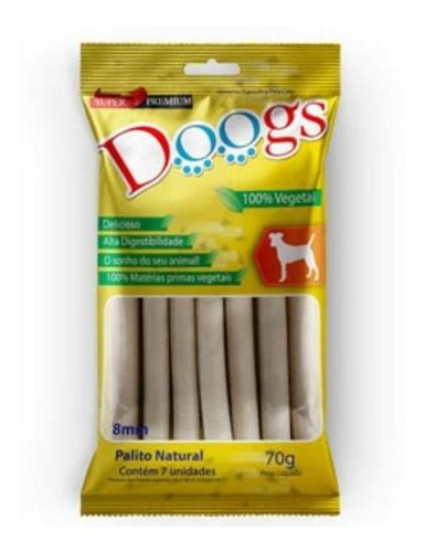 Petisco Snack Palito Natural 8mm 70gr P/cães-doogs