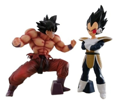Set 2 Figuras Goku Kaioken & Vegeta Rastreador