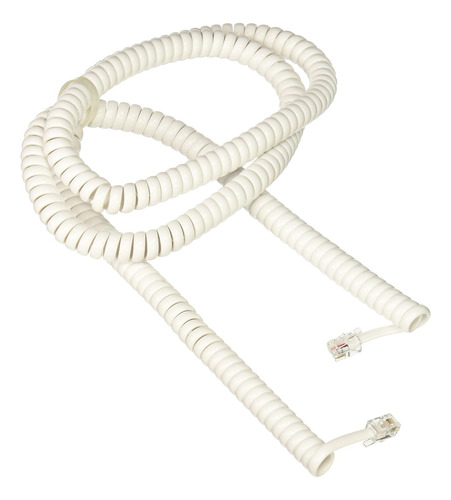Cable Espiral Auricular De 25 Pies, Blanco (tp282w)