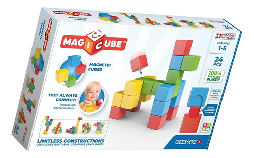 Cubos Magicube Magnéticos Y Apilables 16 Pzas Wabro 2201