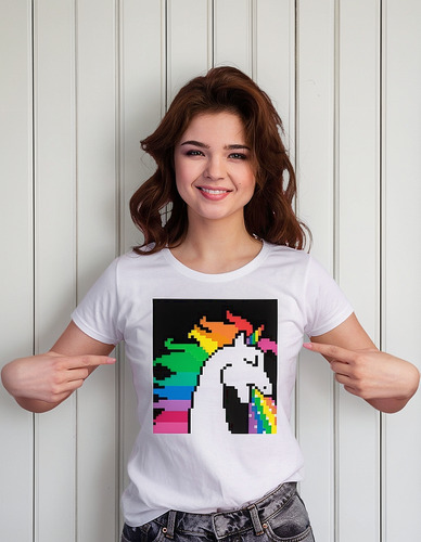 Playera Dama Arcoiris Unicornio Pl712