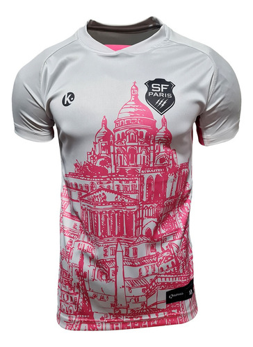 Camiseta Rugby Kapho Paris Sf City Blanc Top 14 Fran Adultos