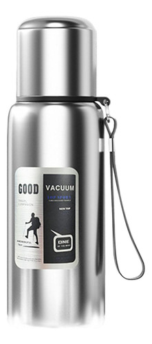 Botella De Agua Aislada, Taza Térmica, 600 Ml Plateado