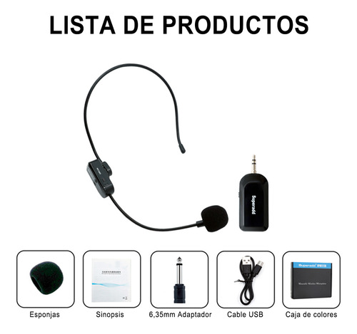 Micrófono Inalámbrico Superadd Kx730g Para Diadema