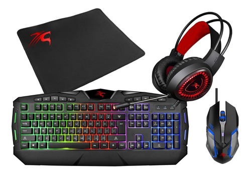 Combo Gamer Sentey Gs-5790 Rgb Auricular Teclado Mouse Pad Color del teclado Negro