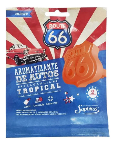 Aromatizante Auto Tropical - Route 66 - |yoamomiauto®|