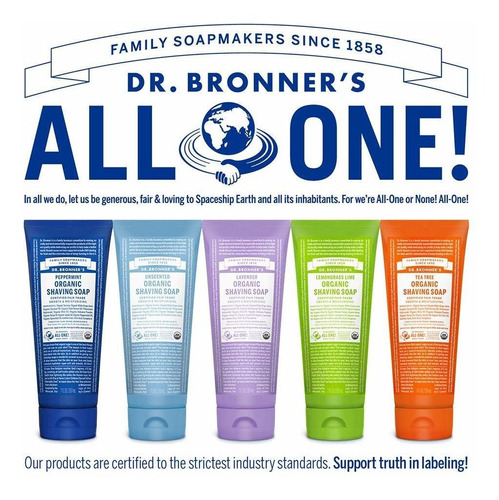 Dr. Bronners - Jabón De Afeitar Orgánico (7 Oz Variedad Pack
