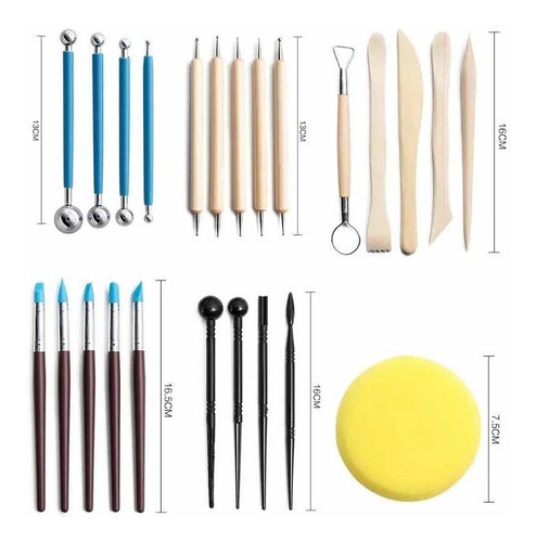 Kit X25 Herramientas Alfareria Para Arcilla Ceramica Estecas