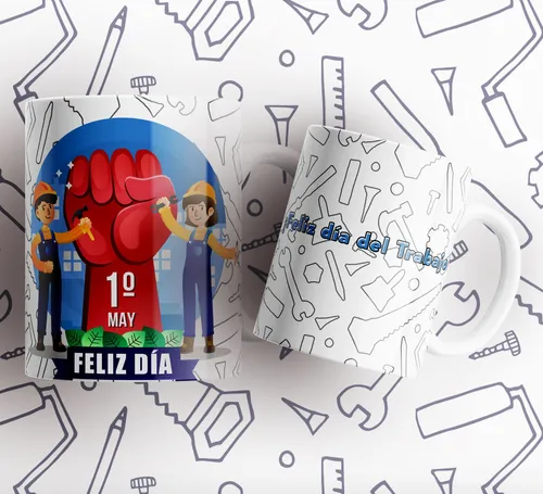 Kit Imprimible Plantillas Tazas Dia Del Trabajador M7