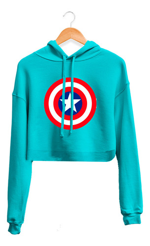 Hoodie Crop Top Capitan America